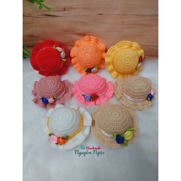 Nón len kiểu xòe xinh xắn đáng yêu cho búp bê 1/8, búp bê baboliy