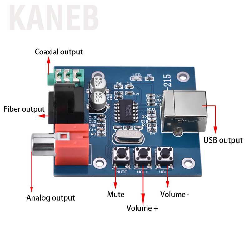 Bảng mạch giải mã âm thanh Kanes Pcm2704 Usb Dac Sang S / Pdif Hifi đầu ra 3.5mm