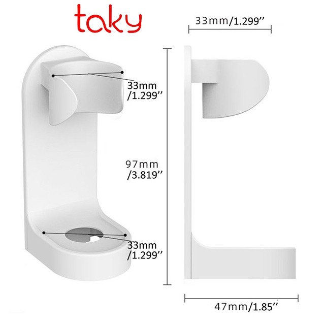 Giá Kệ Nhựa - Taky, Gắn Tường Để Bàn Chải Đánh Răng Điện  Luôn Khô Ráo, Tiện Dụng Cho Phòng Tắm, Sạch Sẽ. 4020