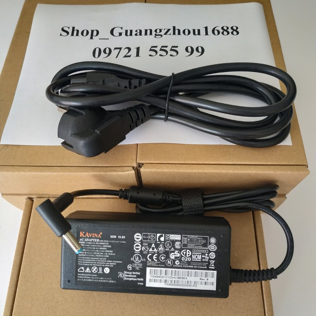 Adapter Sạc Laptop Hp 19.5V - 3.33A - 65W Chân Kim Nhỏ ( Đầu Màu Xanh) Dành Cho Hp Envy