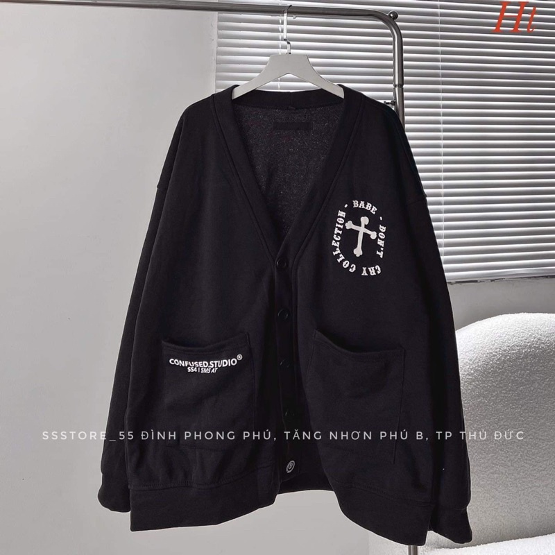 Áo khoác cadigan chữ thập CON HT12