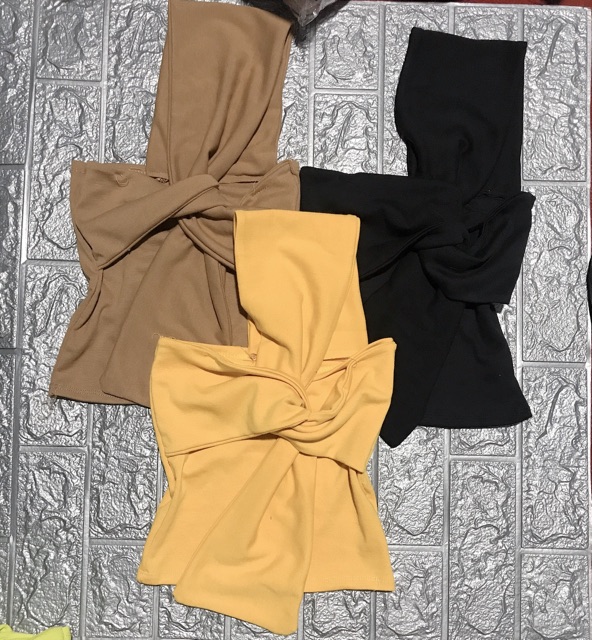 Ao thun borip kiểu phối nơ vai (FreeShip Extra)