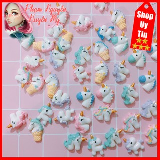 Charm kì lân unicorn nhiều kiểu - nguyên liệu làm slime