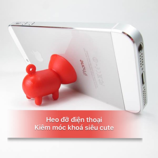 Heo đỡ điện thoại kiêm móc khoá siêu dễ thương
