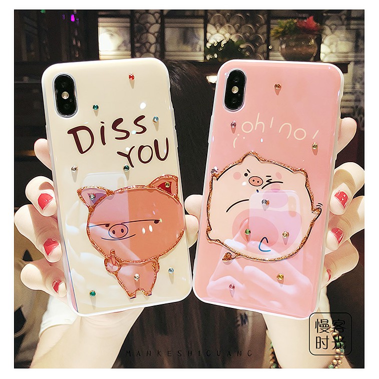 ỐP LƯNG IPHONE HEO HỒNG OH NO - DISS YOU CHO IPHONE 6/7/8, 6Plus/6sPlus/7Plus/8Plus, X/XS, XS Max