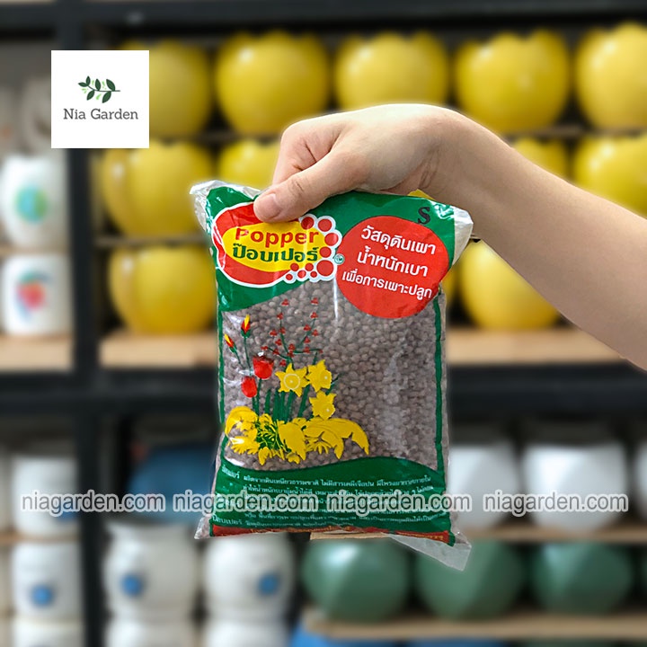 Viên đất nung hạt Popper Thái Lan size S M lót chậu cây Nia Garden N6