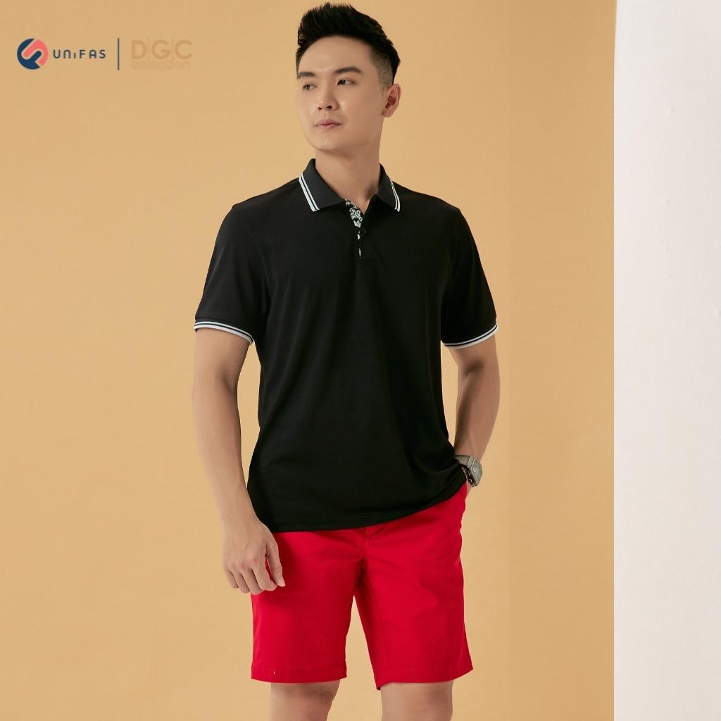 Áo polo nam DGCs ngắn tay dáng suông bo kẻ viền trẻ trung, chất vải thoáng mát chống tia UV SAPBB01M