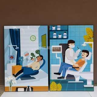 Tranh Nha khoa đẹp chủ đề hoạt hình - GỖ TRÁNG GƯƠNG- link 1/3