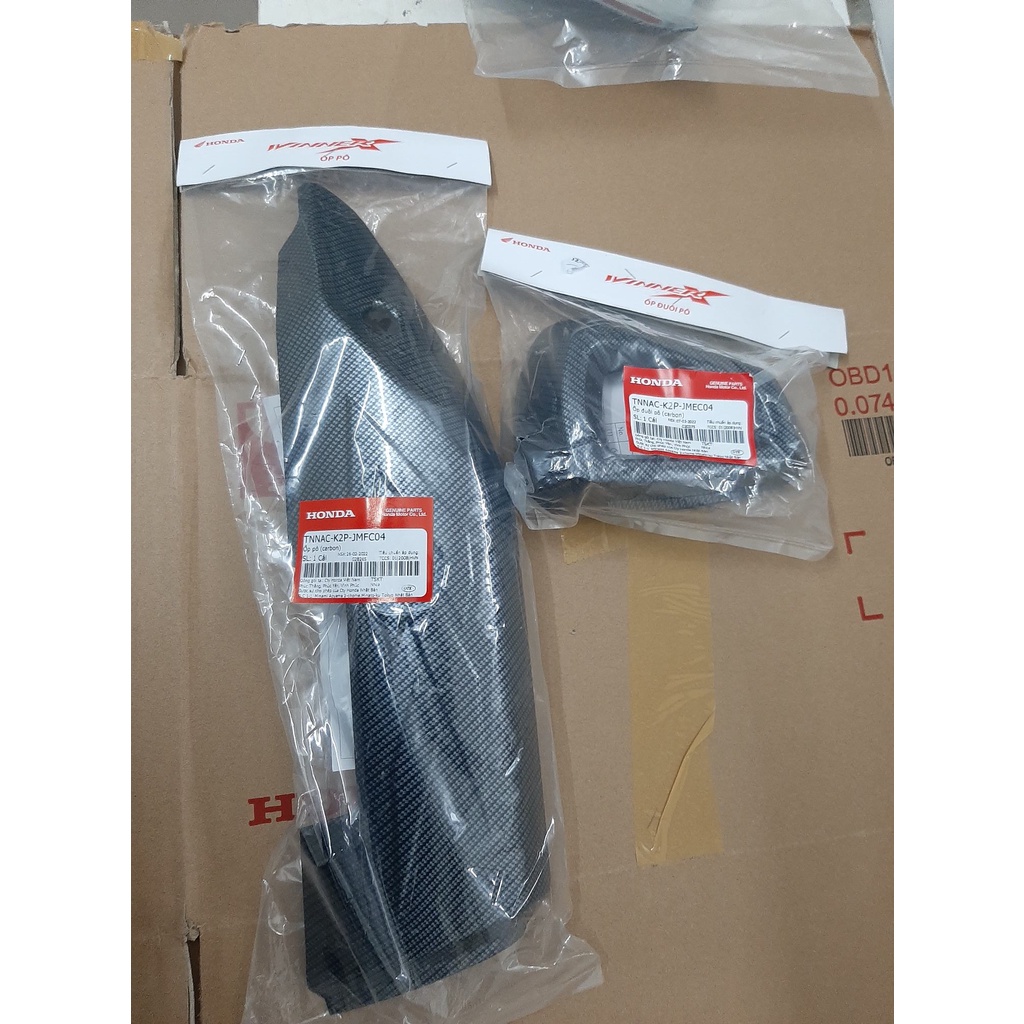 ốp bô ốp ống xả ốp đuôi bô winner x v3 cacbon honda
