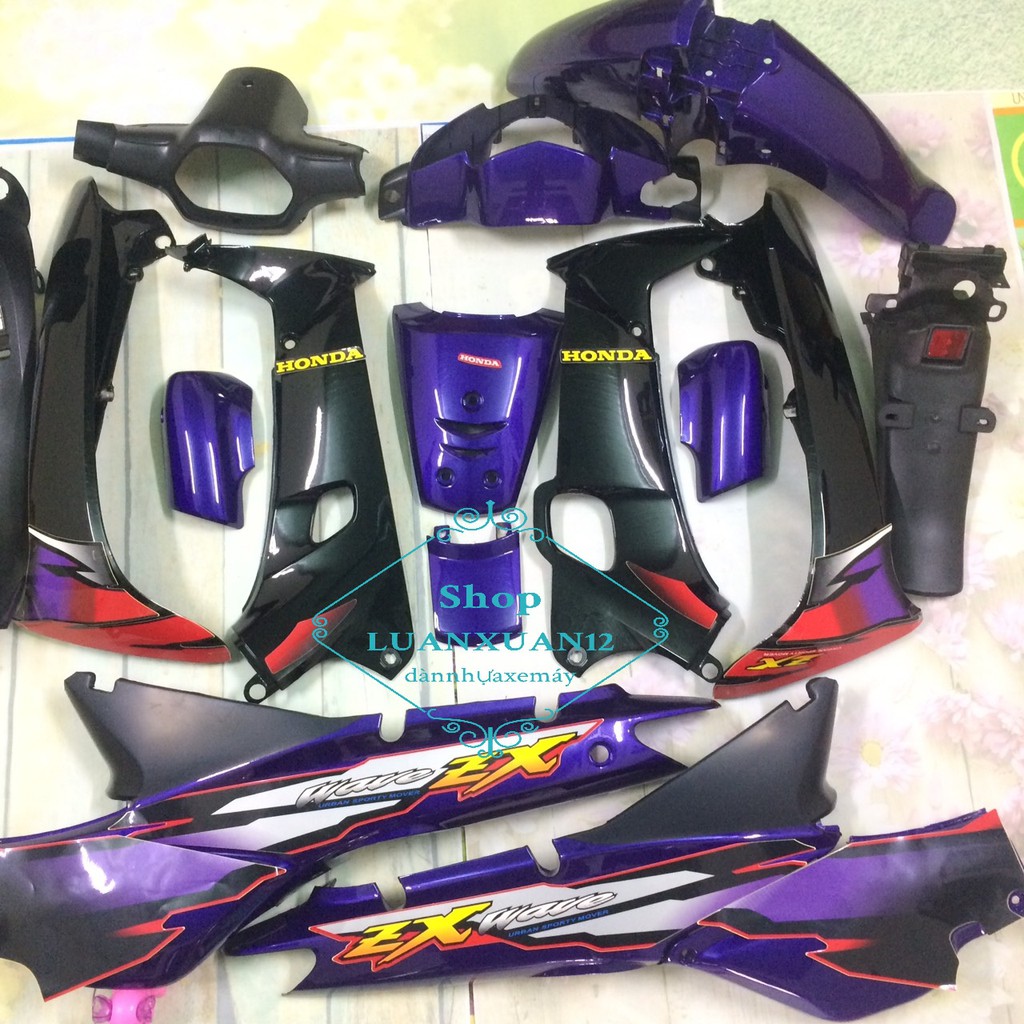 DÀN áo xe WAVE  -wave ZX MÀU TÍM  -wave alpha- wave nhỏ 110 -nhựa ABS loại 1