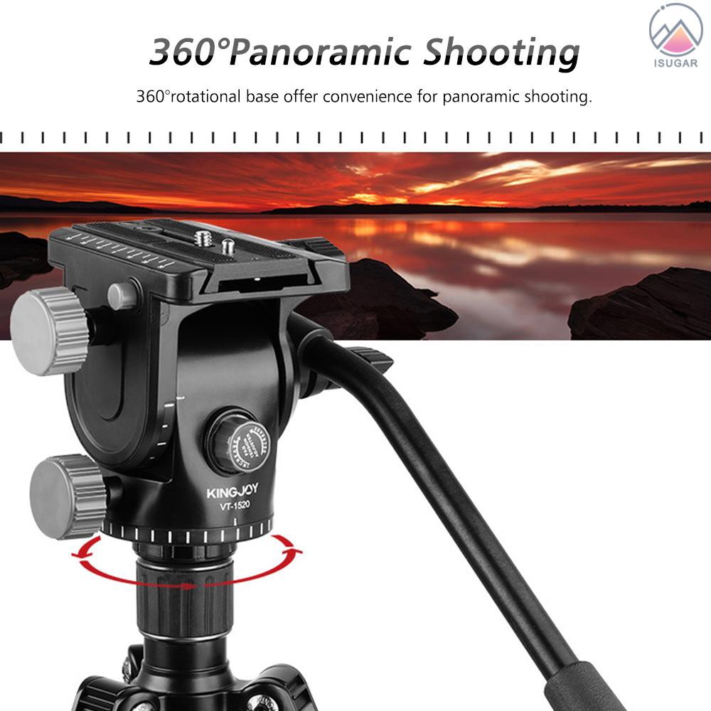 KINGJOY Camera Fluid Drag Head Hydraulic Head Tripod Head Damping Ball head Ballhead 360° Panoramic