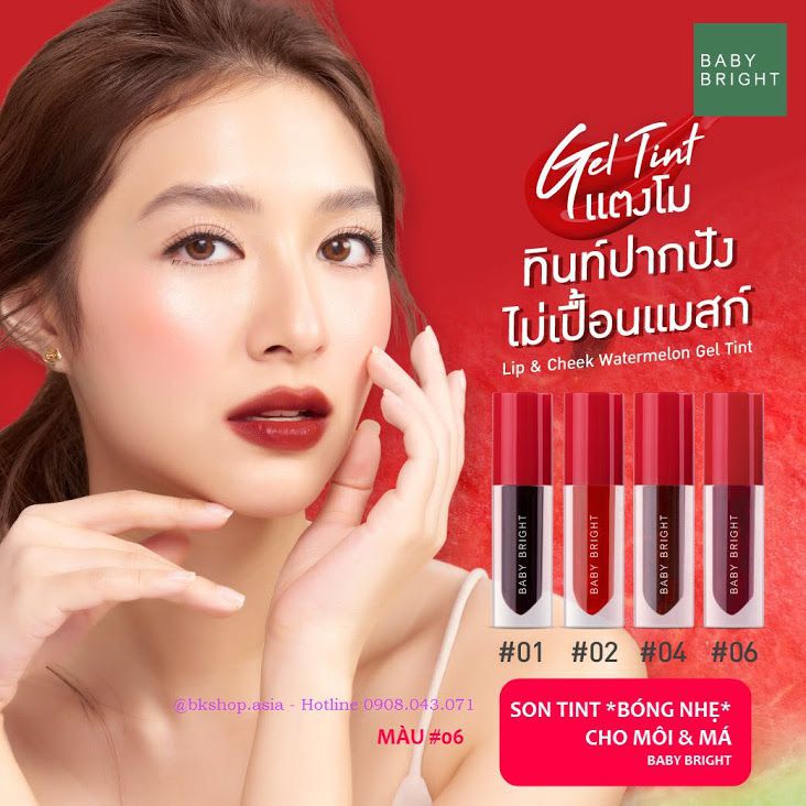[NEW] Son Tint Baby Bright Lip And Cheek Watermelon Gel Tint 2.5g HL55-Trúc Cosmetics | BigBuy360 - bigbuy360.vn