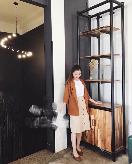 Vest suông 1 lớp màu nâu chất tuyết mưa | BigBuy360 - bigbuy360.vn