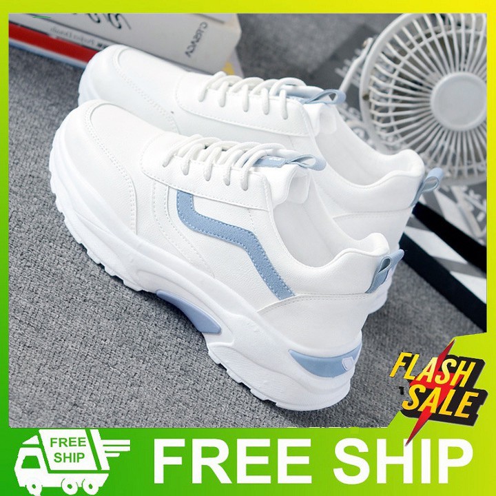 Giày thể thao nữ màu trắng viền xanh hot hit ❤FREESHIP❤ | BigBuy360 - bigbuy360.vn
