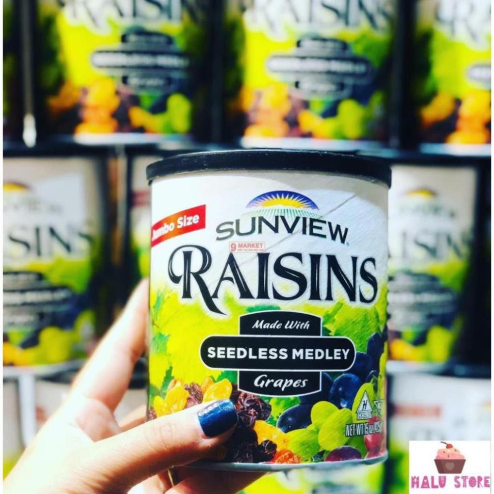 [SIÊU HOT] Nho khô Sunview Raisin Mỹ hộp 425gram