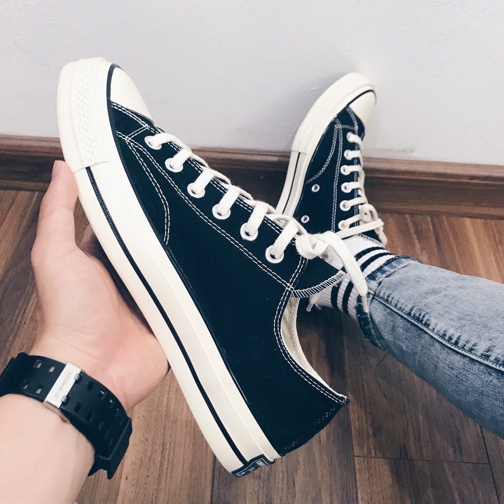 Giày Thể Thao Nam Nữ - Giày Converse CV 1970s Cổ Thấp Đen Thời Trang Full Box+Bill