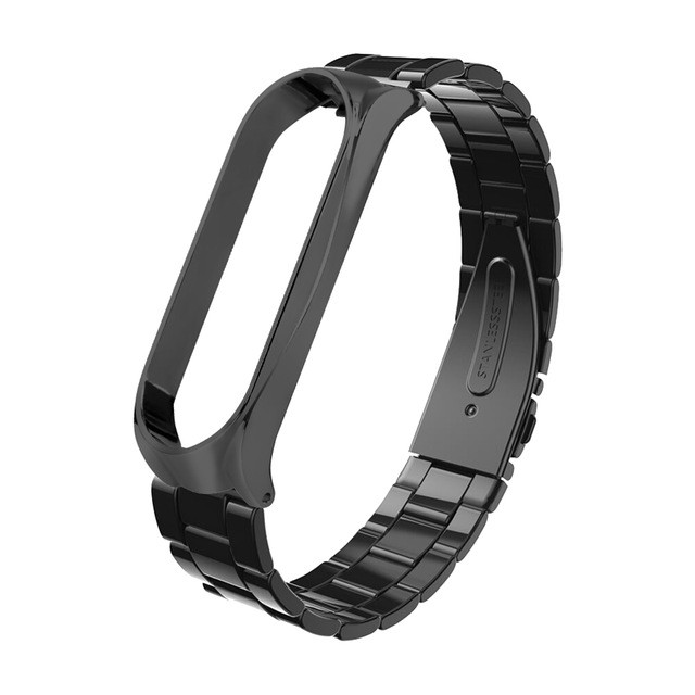 Jansin Dây đeo inox cho đồng hồ thông minh Xiaomi Mi Band 8 7 6 5 4 miband8