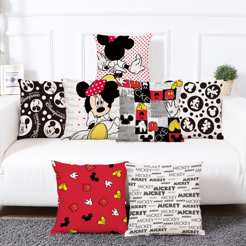 Vỏ Gối Thiết Kế Hình Chuột Mickey Và Disney Cho Phòng Khách/Phòng Ngủ 45x45cm