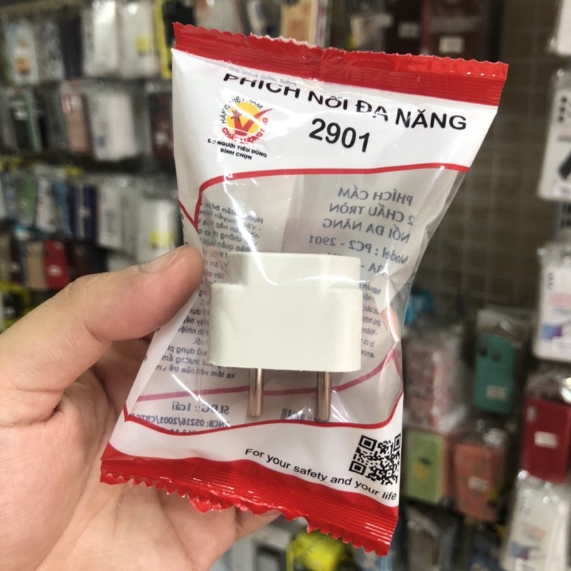Phích Cắm Chuyển 3 Chấu Sang 2 Chấu Chính Hãng Tiến Thành