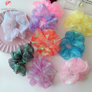 Freeship toàn quốc 50k – cột tóc bèo scrunchies vải von dạ quang size nhỏ
