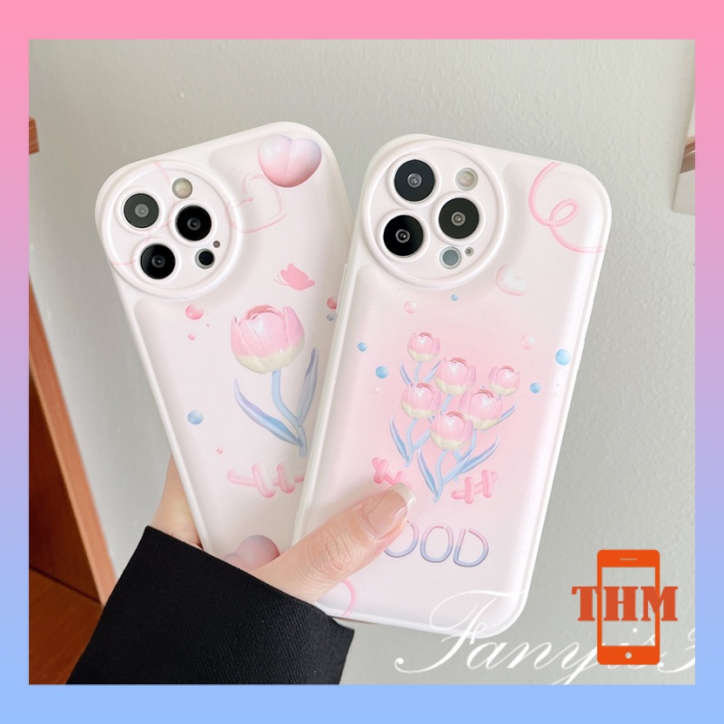 Ốp Điện Thoại Hình Hoa Tulip Có Đệm Khí Chống Rơi Cho Iphone6 6splus 7 7plus 8 8plus XR x xs 12 11 pro max plus 13 promax-5008