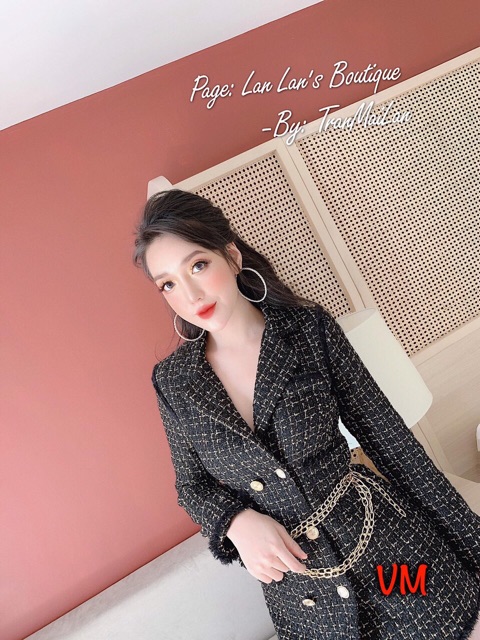 ÁO VEST DẠ TWEED KÈM TÚI ĐEO SANG CHẢNG | BigBuy360 - bigbuy360.vn