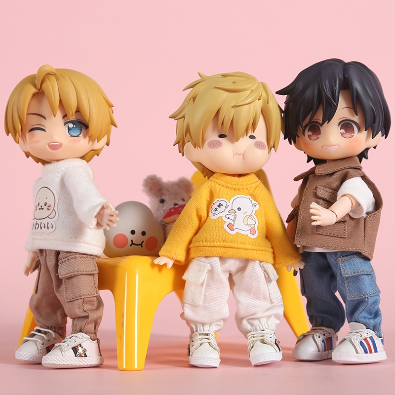 Quần yếm cho búp bê BJD ob11 1/12