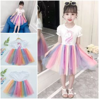 Đầm công chúa Pony bảy màu siêu dễ thương cho bé dưới 17kg