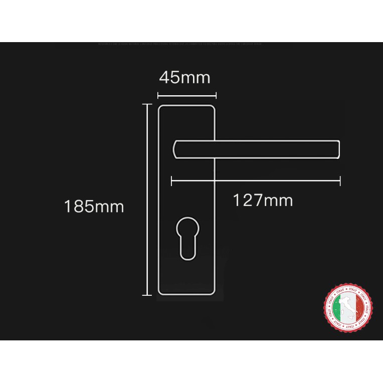 Khóa cửa tay nắm thép không gỉ - Nhập khẩu cao cấp ITALIA (màu trắng bạc)