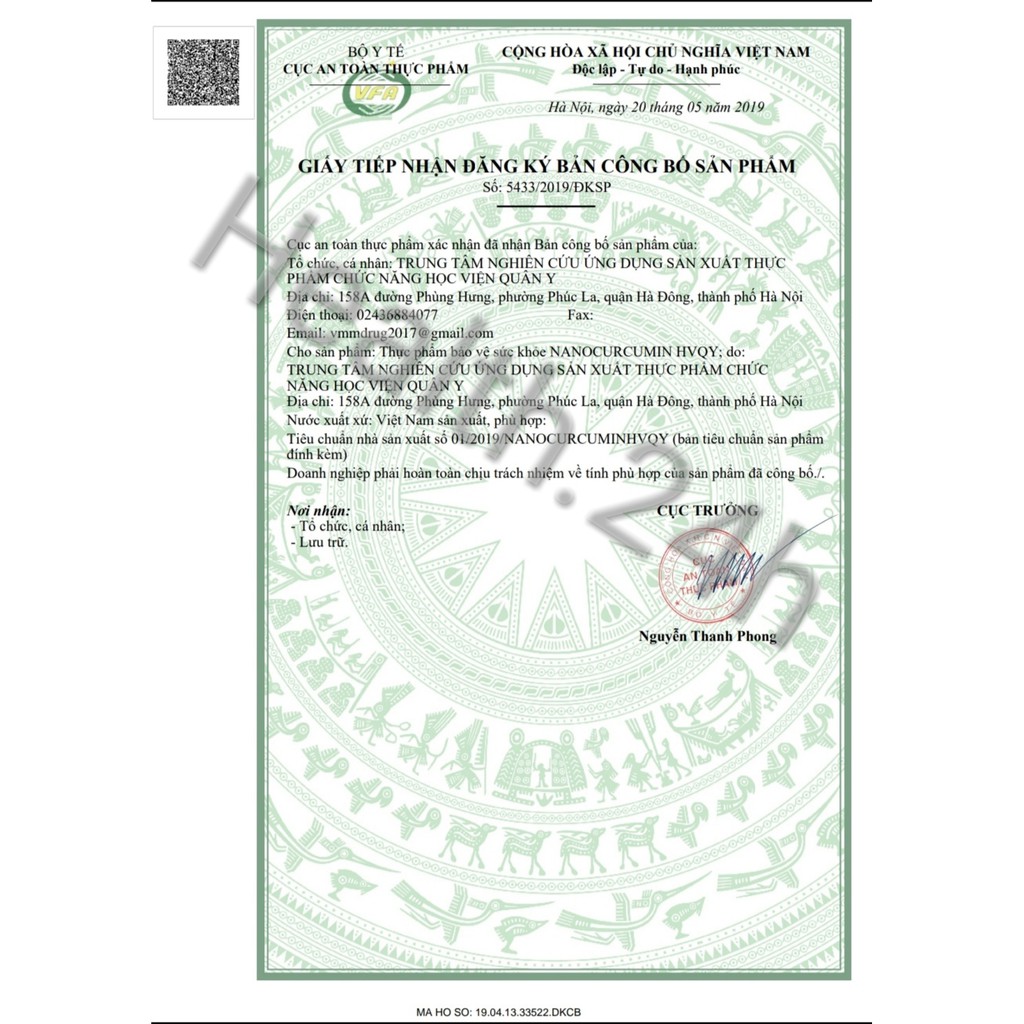 Viên Uống Nano Curcumin Học Viện Quân Y