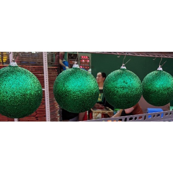Trái châu quả cầu kim tuyến màu trang trí noel, trang trí tiệc và trang trí lễ hội, đường kính 16cm. NOELC16
