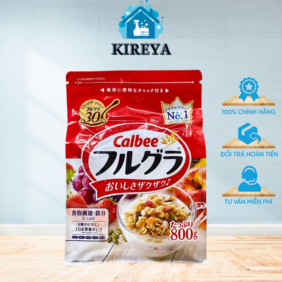 Ngũ Cốc CALBEE ăn kiêng hỗ trợ Giảm Cân nội địa Nhật Bản đủ vị mix hoa quả trái cây 750g - Kireya Japan