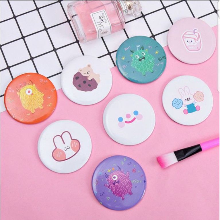 Gương mini 1 mặt họa tiết dễ thương mẫu mới
