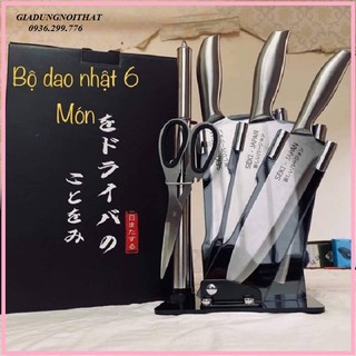 V0021. 3 bộ dao inox cao cấp nhật bản 6 món - bộ dao 6 món