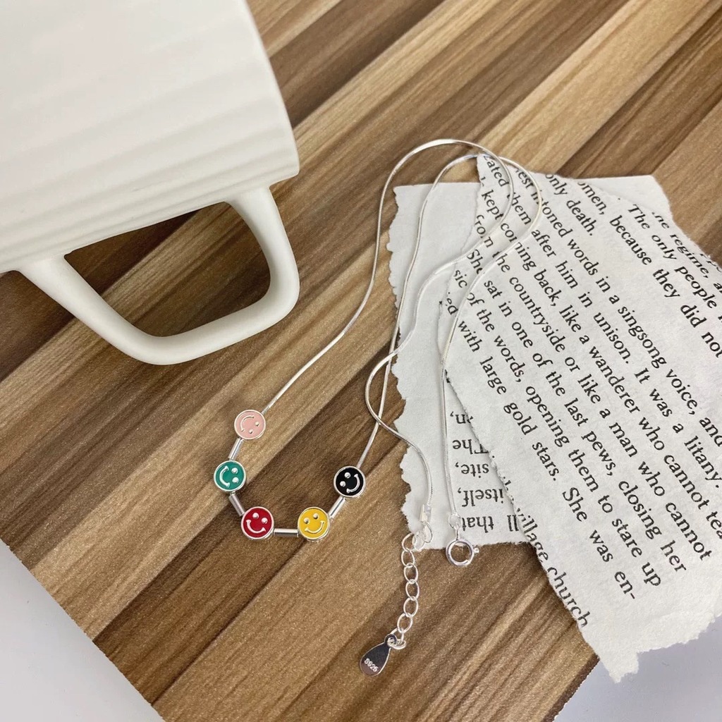 Màu Sắc Vòng Cổ Xương Quai Xanh Mặt Cười Đơn Giản Thời Trang