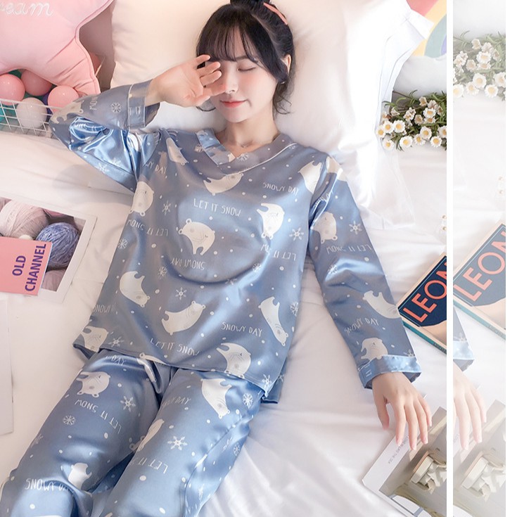 BIG SIZEM-2XL Bộ ngủ mặc nhà cổ VLụa băng mềm mại - IVY075