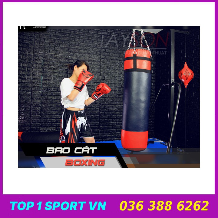 Bao cát đấm bốc boxing treo tường đã nhồi hoàn thiện dày 3 lớp siêu bền tặng kèm găng Zooboo cao cấp thế hệ mới