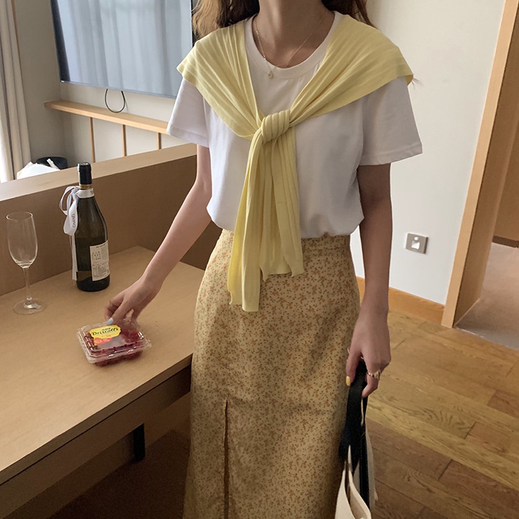 Chân váy Midi Dài Voan hoa Xẻ tà Thanh lịch Lưng cao Form chữ A Mùa Hè Ulzzang Hàn Quốc Váy Dài Midi Cạp cao Thời trang | BigBuy360 - bigbuy360.vn