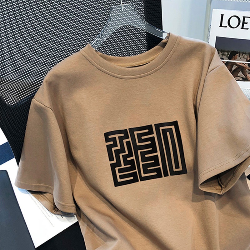 NRVP Áo thun tay ngắn cổ tròn bằng vải cotton 100% thời trang mùa hè dành cho nữ phong cách Hàn Quốc