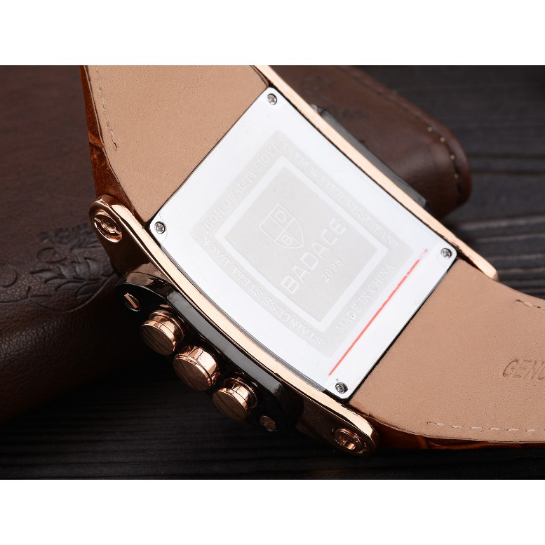 Đồng Hồ Nam Mặt Vuông Cao Cấp - Đồng Hồ Nam BADACE 251 Mặt Vuông Sang Trọng Đẳng Cấp - Tặng Kèm Vòng Tay Phong Thủy 150k