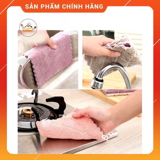Khăn lau đa năng bếp, bát đĩa, cốc chén thấm nước chống dính dầu mỡ hai mặt Kamiso loại to 15x26cm