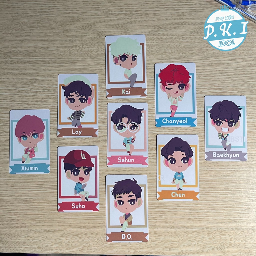 Bộ Ảnh Thẻ Exo Ép Lụa - Card Exo Bo Góc Siêu Cute