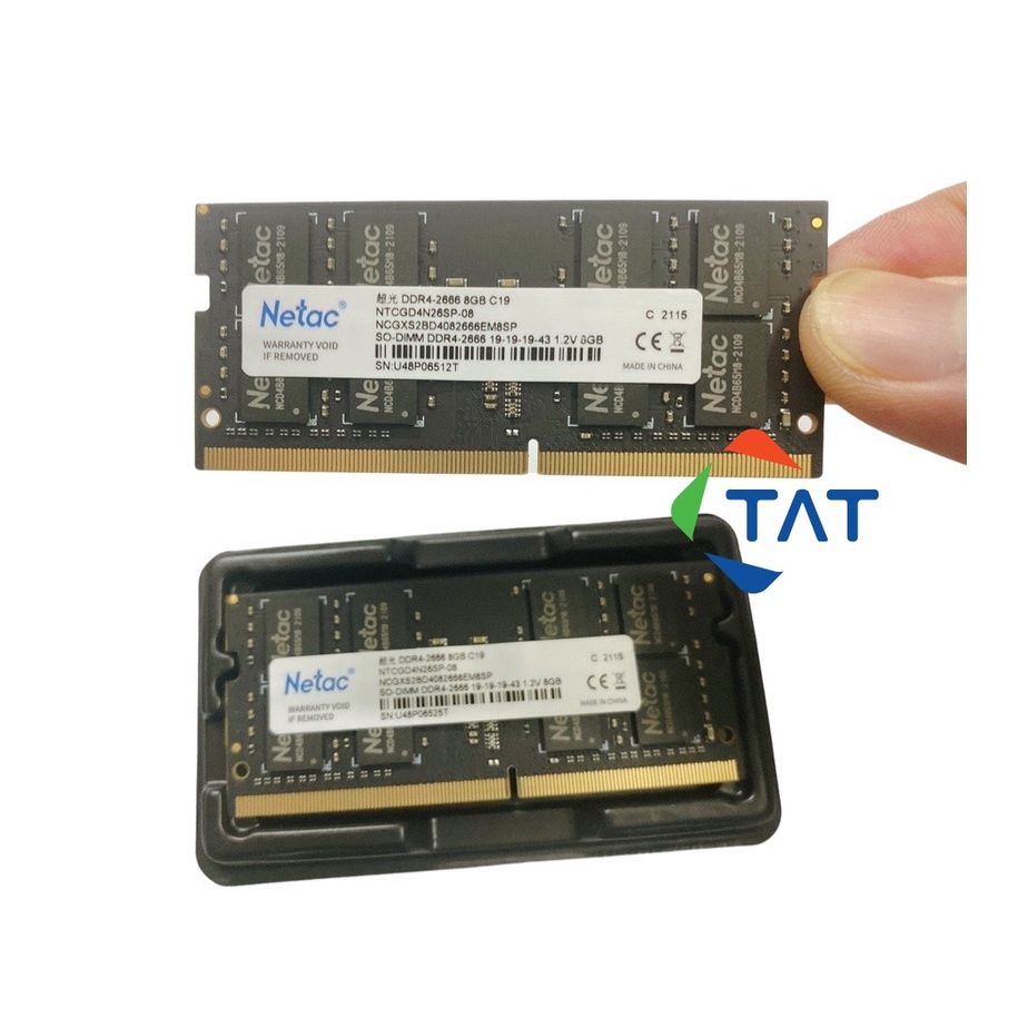 Ram Laptop Netac DDR4 8GB Bus 2666MHz - Mới bảo hành 36 tháng 1 đổi 1