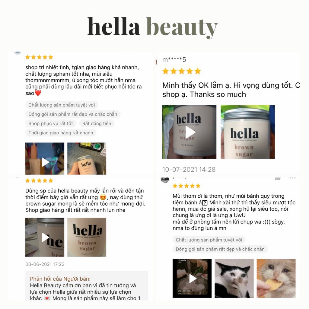 Mặt Nạ Dưỡng Tóc Đường Nâu 500G Hella Beauty Dành Cho Mọi Loại Tóc Dạng Kem Ủ Phục Hồi Tóc Hư Tổn Bóng Mượt Giảm Khô Xơ