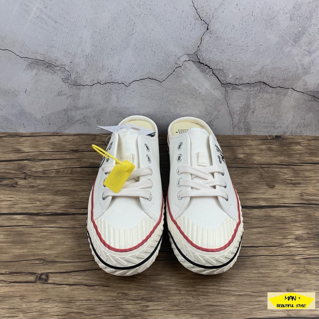 Sục Nữ, Giày đạp gót, Giày 𝐌𝐋 𝐁 trắng chữ NY hot trend, siêu đẹp dành cho nữ, nhóm đội