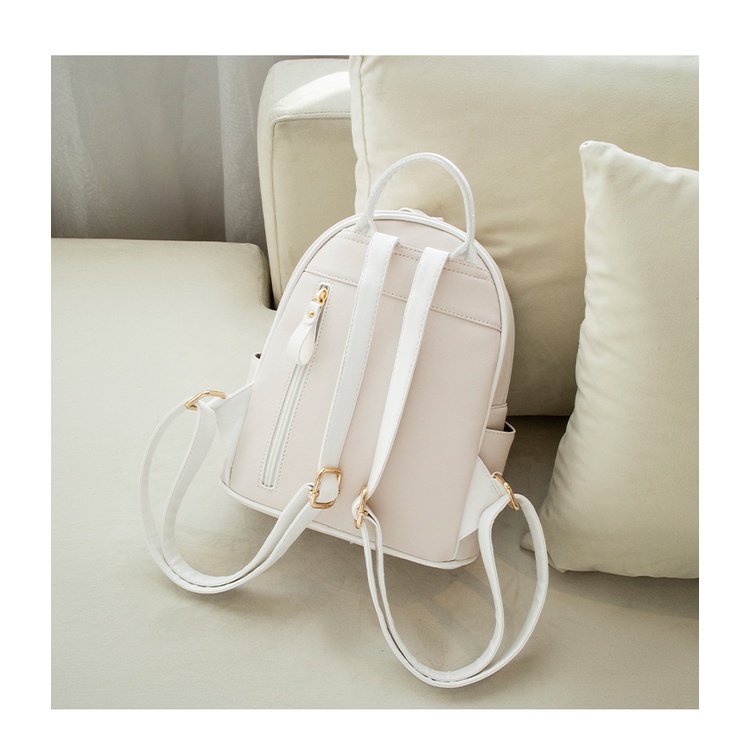 Balo nữ mini đi học đi chơi da pu in hình gấu đễ thương phong cách thời trang hàn quốc giá rẻ đẹp BL 98
