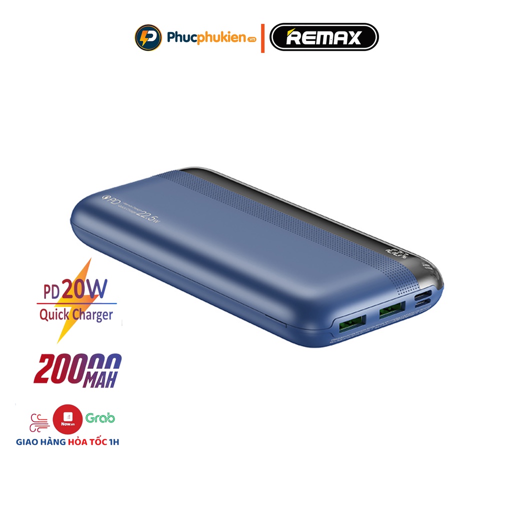 Sạc dự phòng 20000mah chính hãng Remax RPP180 sạc nhanh iPhone 18w và 20w sạc 3 thiết bị cùng lúc - Phúc Phụ kiện