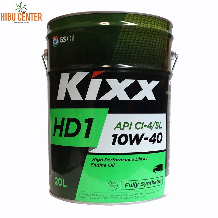 { CHÍNH HÃNG } Dầu động cơ Kixx HD1 CI-4/SL 10W40 20L Hbcenter