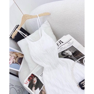 Đầm maxi yếm đan lưng H3748 (+hình thật trên sàn)