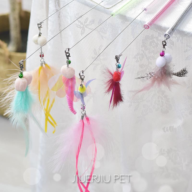 Taiwan Amy Carol Funny Cat Stick Feather Bell Clicker Bướm nhỏ Chuồn Côn trùng Đồ chơi cho mèo